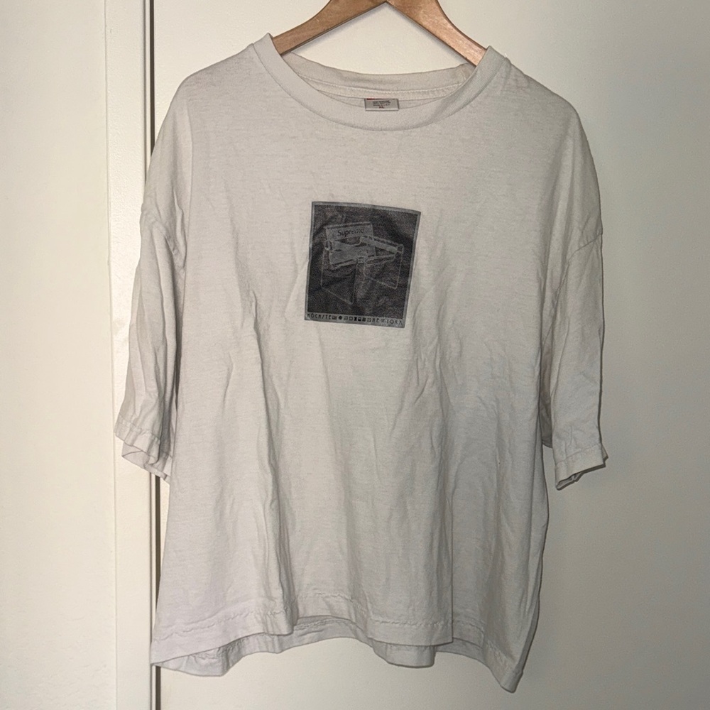 Supreme White T-Shirt with Black Graphic